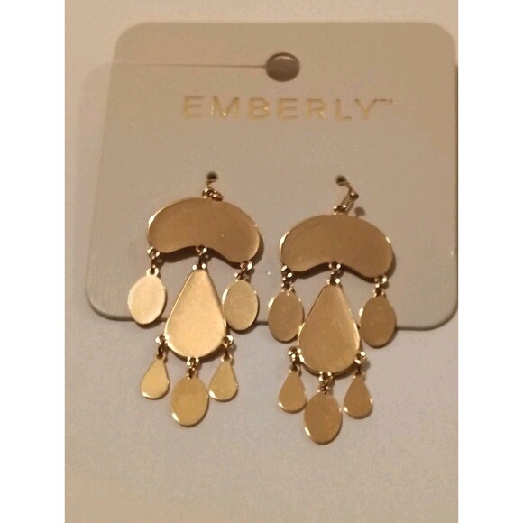 Emberly Jewelry - Emberly Large Gold tone Drop Dangle Earrings NEW